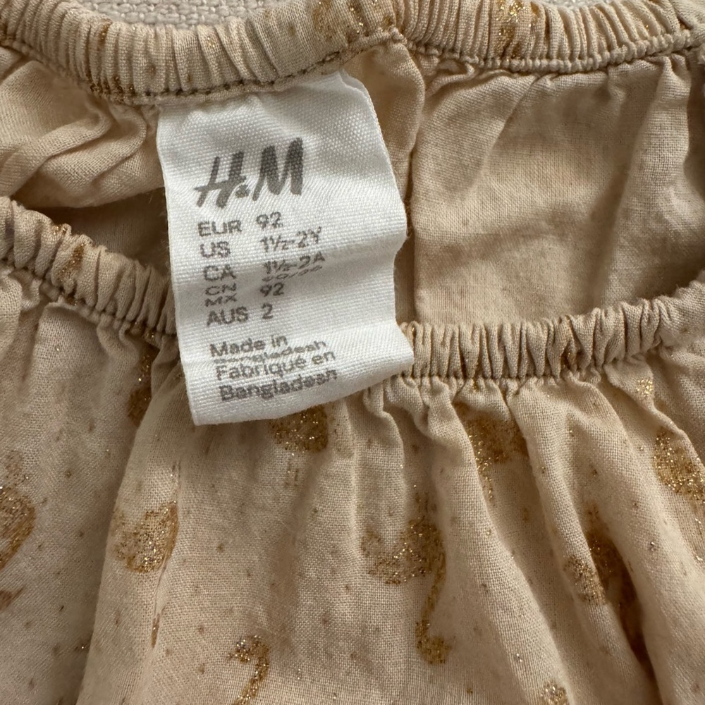 H&M Kids Gold Flamingo Dress in Beige - Picture 4 of 6